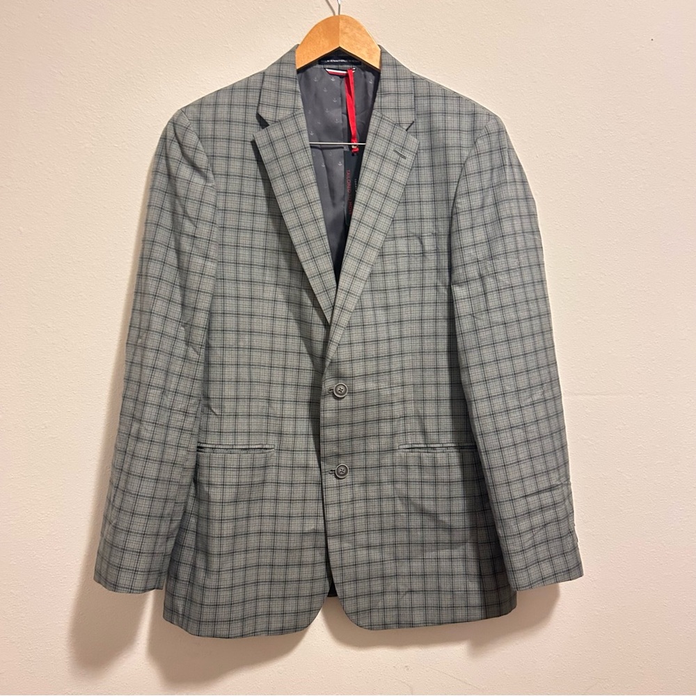 Tommy Hilfiger Gray Plaid Men's Blazer Size L40